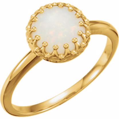 71560:70001:P 14kt Yellow 8mm Round Opal Ring