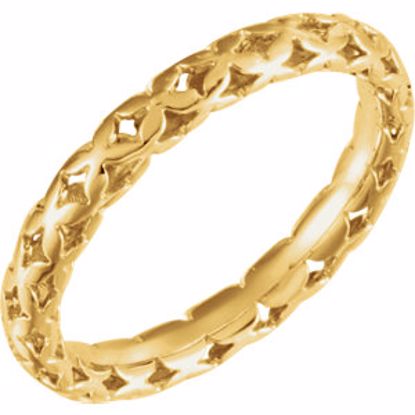 51316:101:P 14kt Yellow 3mm Pierced Style Ring