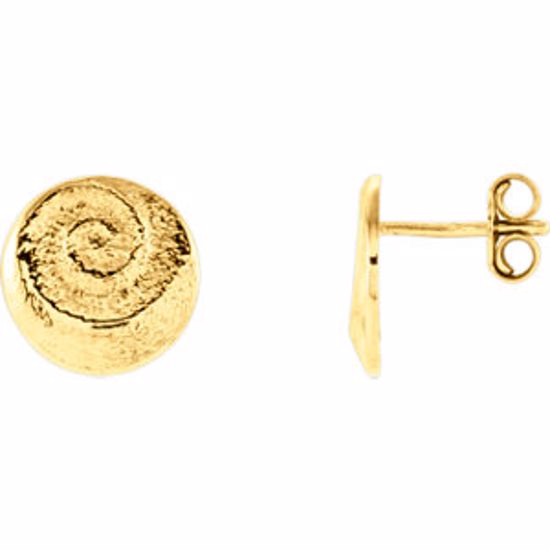 85990:1001:P 14kt Yellow 12mm Swirl Stud Earrings