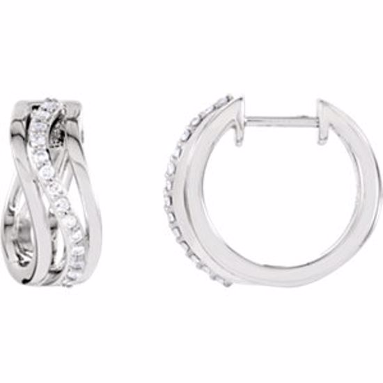 67097:60000:P 14kt White 1/5 CTW Diamond Hoop Earrings