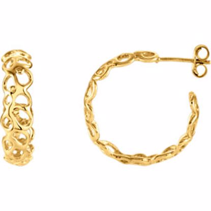 86046:101:P 14kt Yellow Hoop Earrings