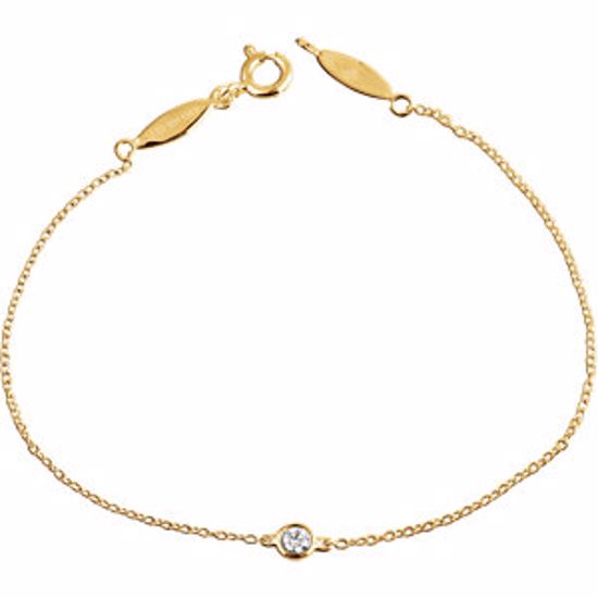 651576:60001:P 14kt Yellow .08 CT Diamond Bracelet