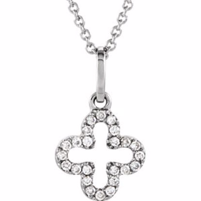 650235:601:P 14kt White .07 CTW Petite Diamond Cross 16" Necklace