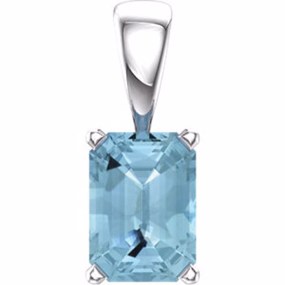 85861:102:P 14kt White Aquamarine Pendant