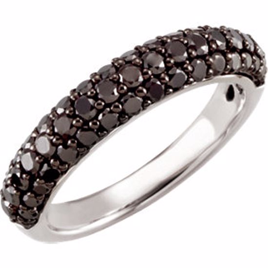 651524:60000:P 14kt White 1 1/6 CTW Black Diamond Ring