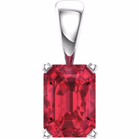 85861:106:P 14kt White Chatham® Created Ruby Pendant