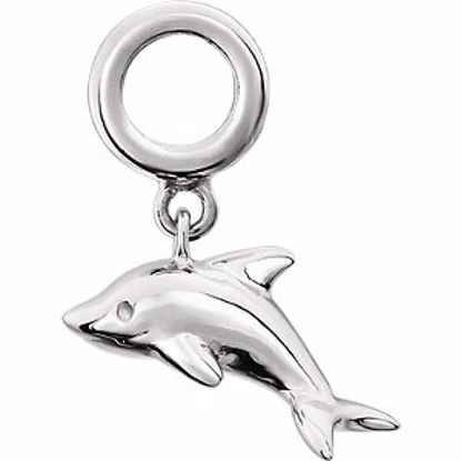 28944:1000:P Sterling Silver Dolphin Dangle