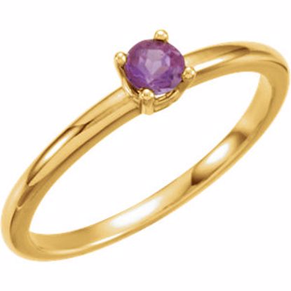 19399:102:P 14kt Yellow Amethyst "February" Youth Birthstone Ring