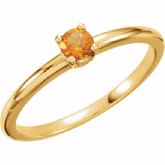 19399:120:P 14kt Yellow Citrine "November" Youth Birthstone Ring	