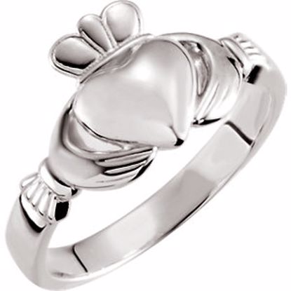 51320:105:P Continuum Sterling Silver 7.5mm Claddagh Ring Size 7