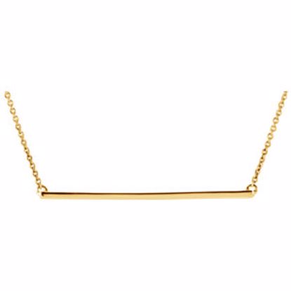 86048:1000:P 14kt Yellow Bar 16-18" Necklace