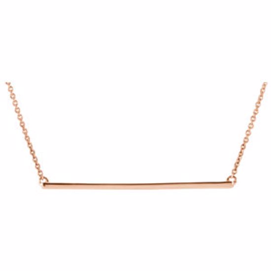 86048:1002:P 14kt Rose Bar 18" Necklace