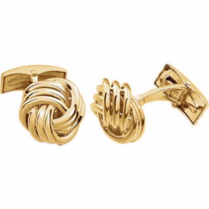 651598:1000:P 14kt Yellow Knot Cuff Links