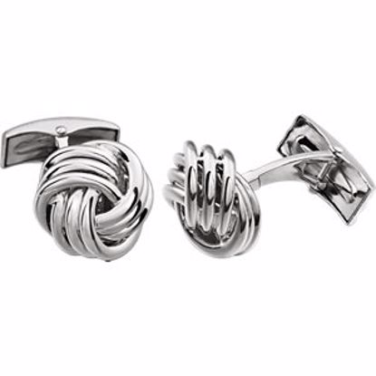 651598:1001:P 14kt White Knot Cuff Links