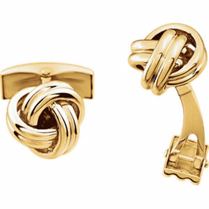 651600:1000:P 14kt Yellow Knot Cuff Links