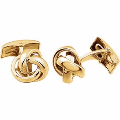 651601:1000:P 14kt Yellow Knot Cuff Links