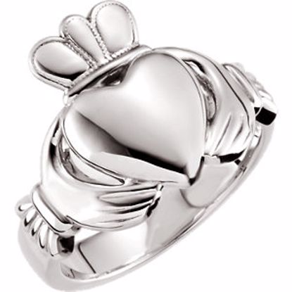 51320:119:P Platinum 10.5mm Claddagh Ring Size 11