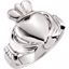 51320:123:P 14kt White 10.5mm Claddagh Ring Size 7
