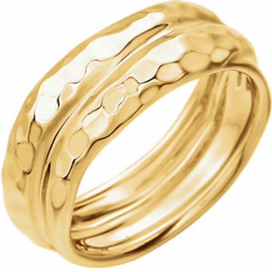 51323:1000:P 14kt Yellow Wrapped Hammered Ring