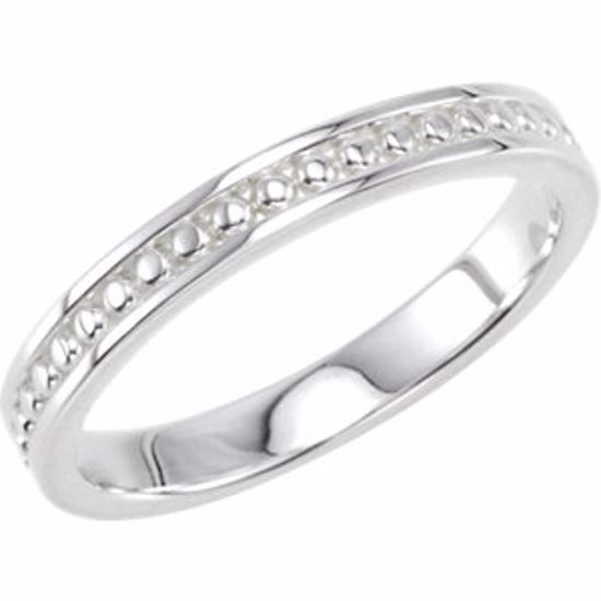 50928:1003:P 14kt White Stackable Ring