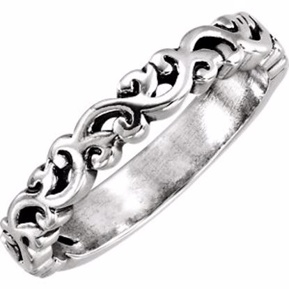 50936:103:P 14kt White Stackable Ring