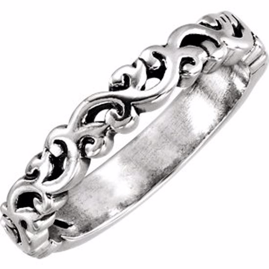 50936:103:P 14kt White Stackable Ring