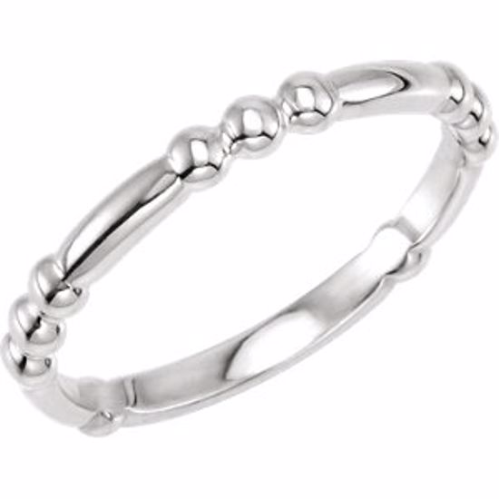 50942:1003:P 14kt White Stackable Ring