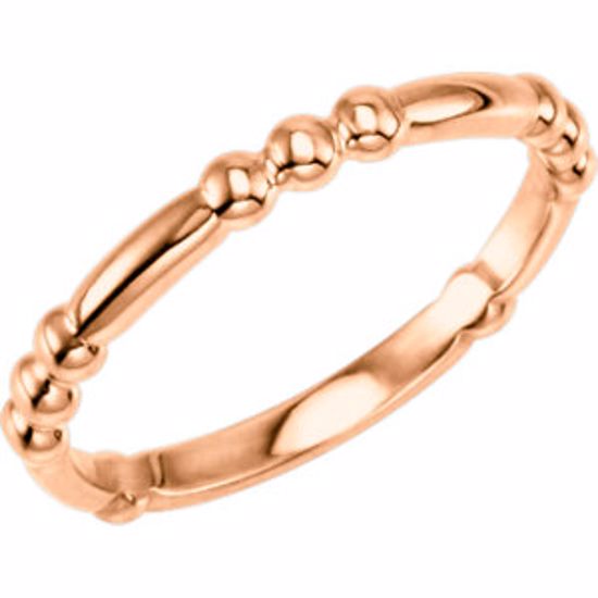 50942:1004:P 14kt Rose Stackable Ring