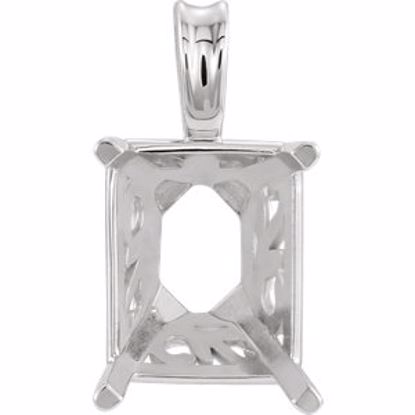 24881:104700:P Continuum Sterling Silver 14x10mm Emerald Pendant Mounting