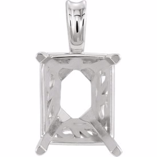 24881:104700:P Continuum Sterling Silver 14x10mm Emerald Pendant Mounting