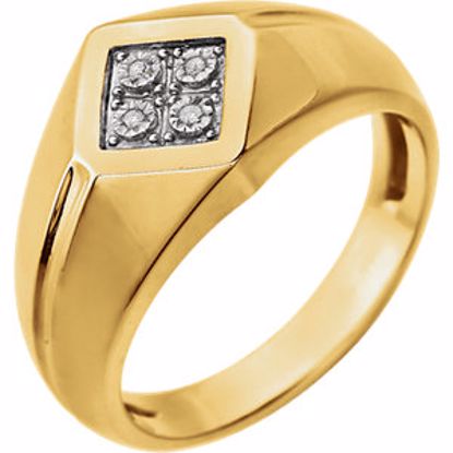 651624:60000:P 14kt Yellow Men's .02 CTW Diamond Ring