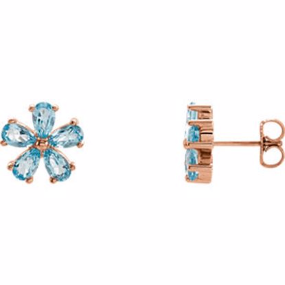 85942:109:P 14kt Rose Sky Blue Topaz Earrings