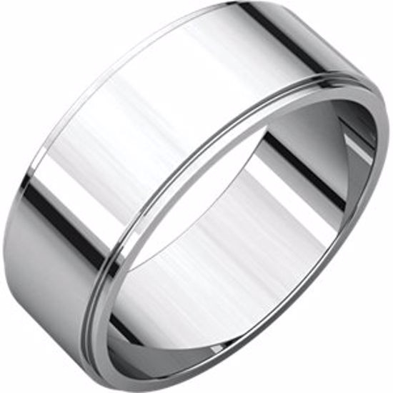 FE8:1505360:P 10kt White 7mm Flat Edge Band