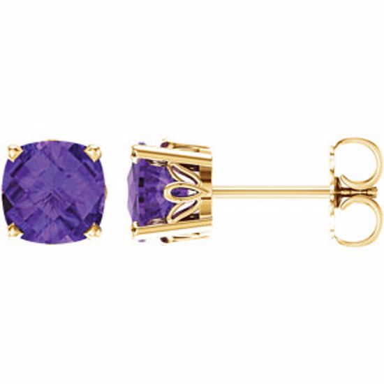 28190:70050:P 14kt Yellow Amethyst Earrings