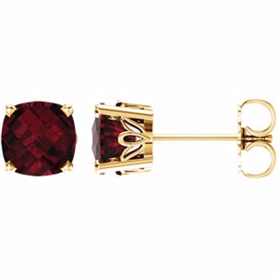 28190:70054:P 14kt Yellow Mozambique Garnet Earrings