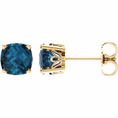 28190:70062:P 14kt Yellow London Blue Topaz Earrings