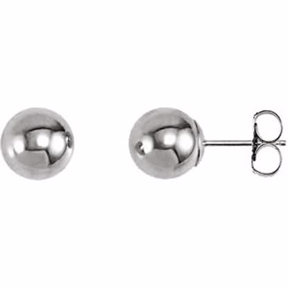 20865:1010:P 14kt White 7mm Ball Earrings