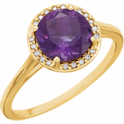 71632:70003:P 14kt Yellow Amethyst & .05 CTW Diamond Ring