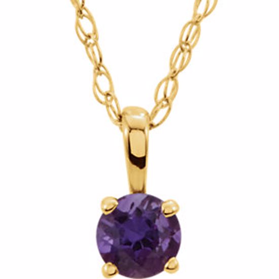 28393:70002:P 14kt Yellow Amethyst 14" Necklace