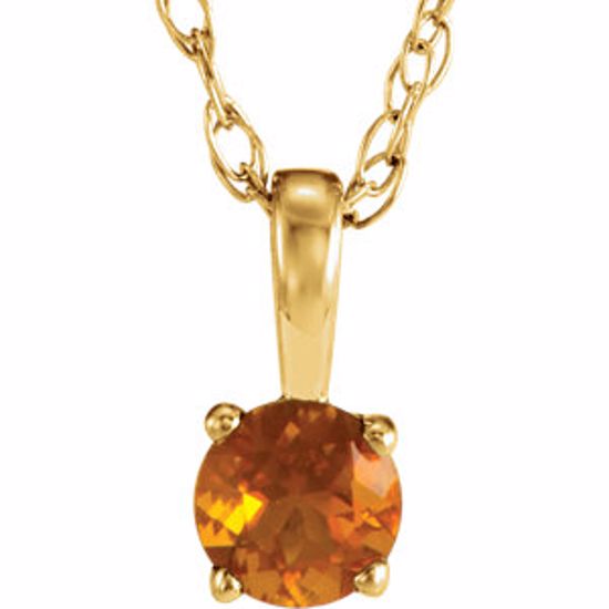 28393:70004:P 14kt Yellow Citrine 14" Necklace