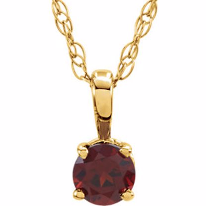 28393:70006:P 14kt Yellow Mozambique Garnet 14" Necklace