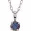 28393:70007:P 14kt White Chatham® Created Alexandrite "June" Birthstone 14" Necklace
