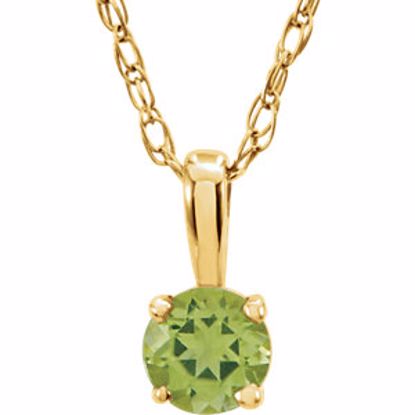 28393:70014:P 14kt Yellow Peridot 14" Necklace