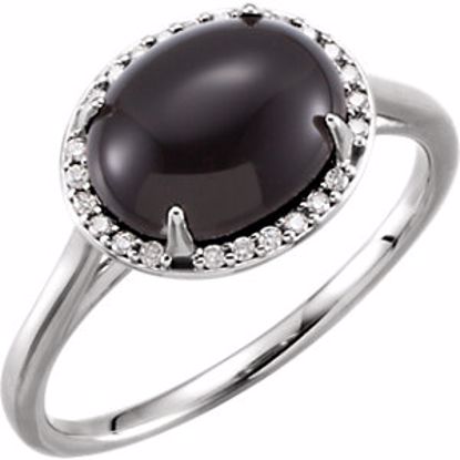 71633:70000:P 14kt White Onyx & .06 CTW Diamond Ring