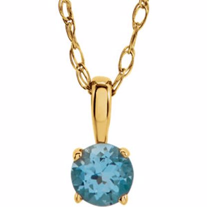 28393:70020:P 14kt Yellow Swiss Blue Topaz 14" Necklace