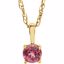 28393:70022:P 14kt Yellow Pink Tourmaline 14" Necklace
