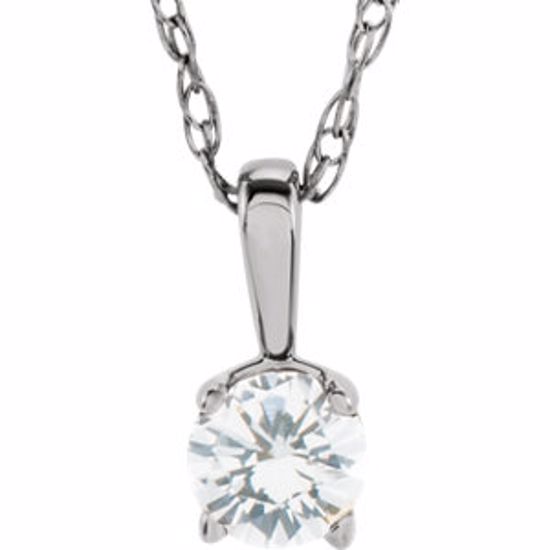 28393:70023:P 14kt White White Sapphire 14" Necklace