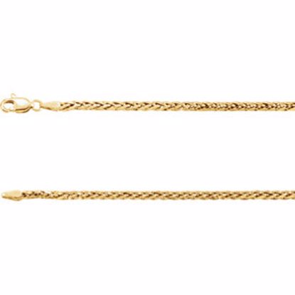 CH1022:1004:P 14kt Yellow 3mm Hollow Wheat 16" Chain