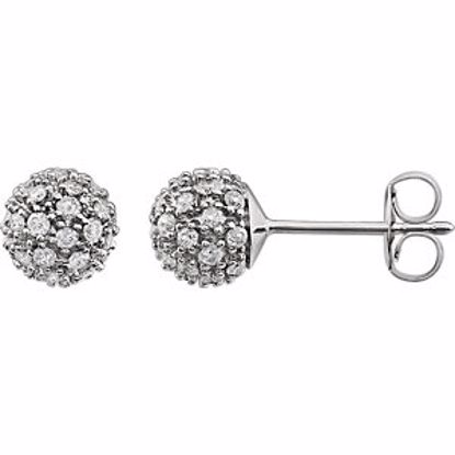 651615:60001:P 14kt White 1/2 CTW Diamond Cluster Earrings