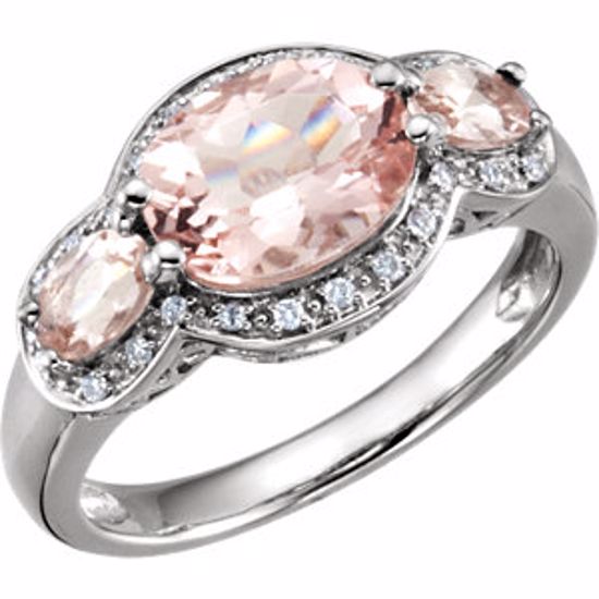 651628:100:P 14kt White Morganite & 1/10 CTW Diamond Ring